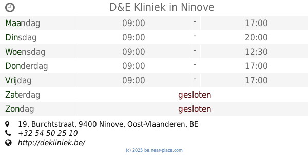 🕗 Openingstijden Dr. Sarah Hofman - Dermatologie/Huidziekten Ninove, 19 ...